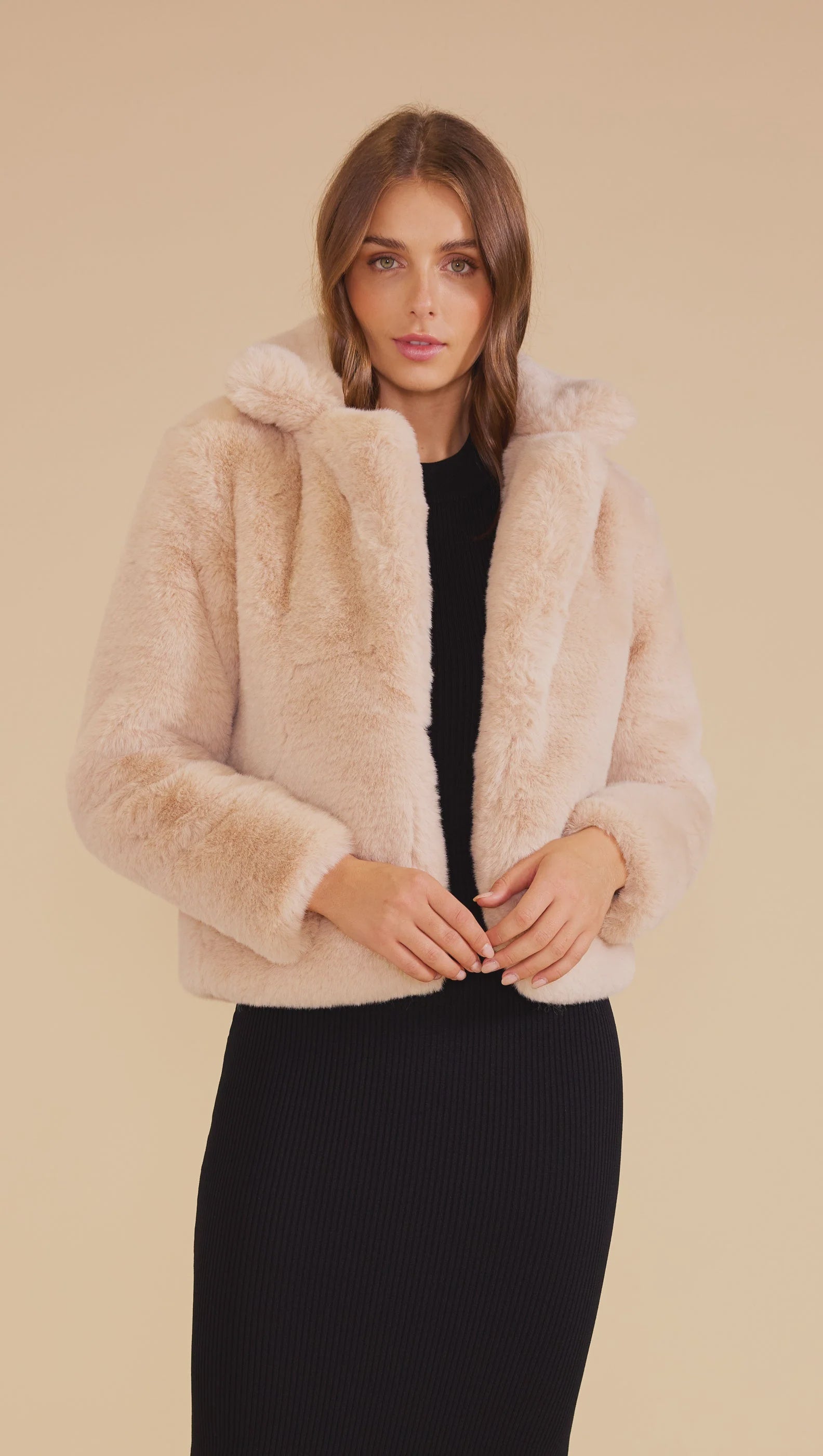 Nooki Aubrey Grey Faux Fur Jacket *