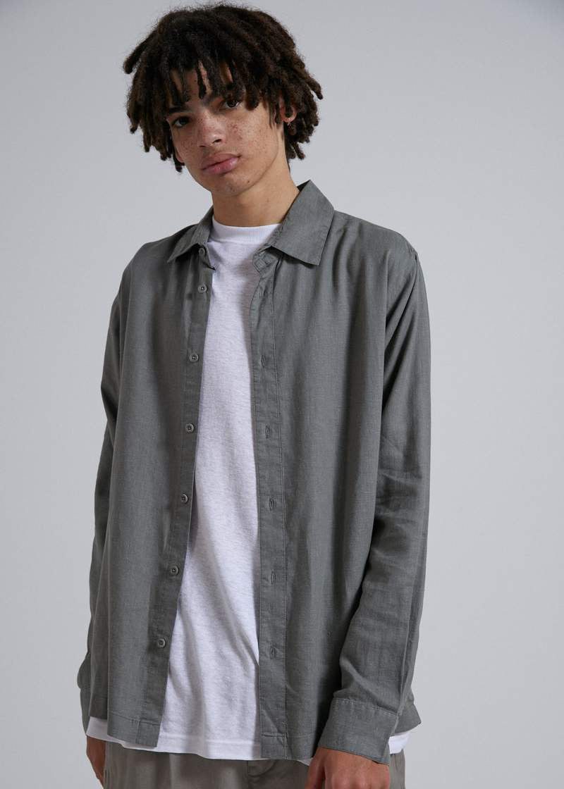 Everyday Hemp Long Sleeve Shirt- Olive