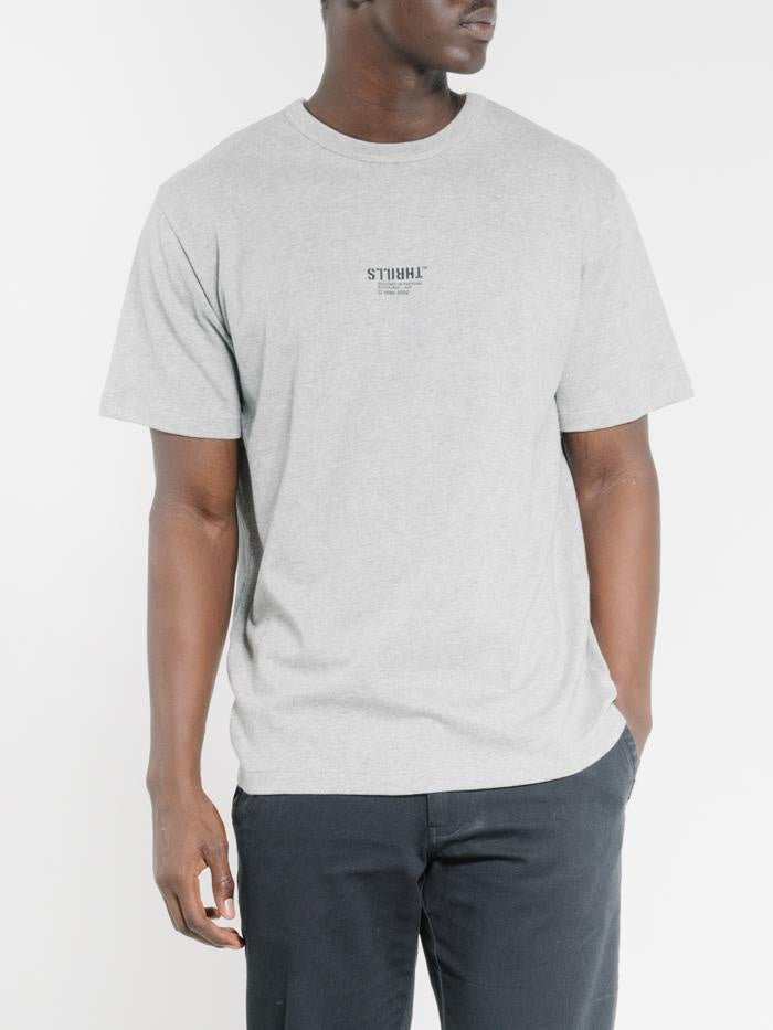 Thrills Stencil Merch Fit Tee- Grey Marle
