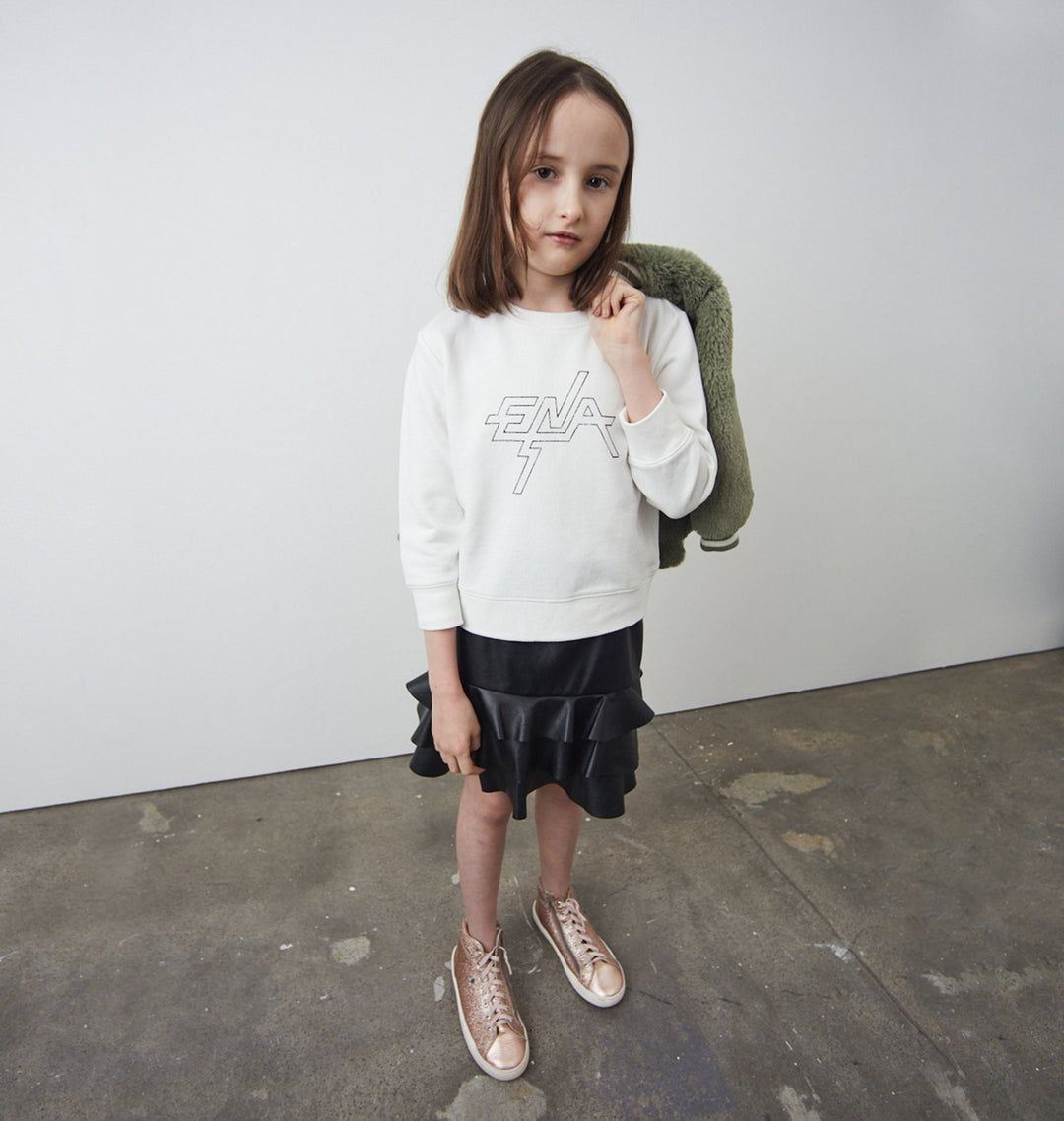 Kids - Ena Block Logo Sweatshirt - White