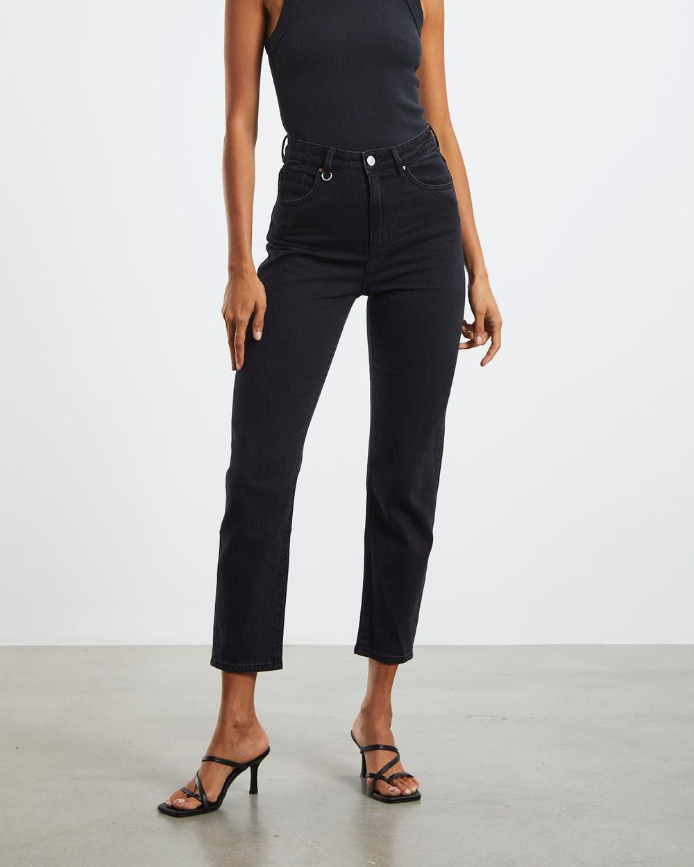 Neuw Denim Sade Baggy Crop Jean - True Black