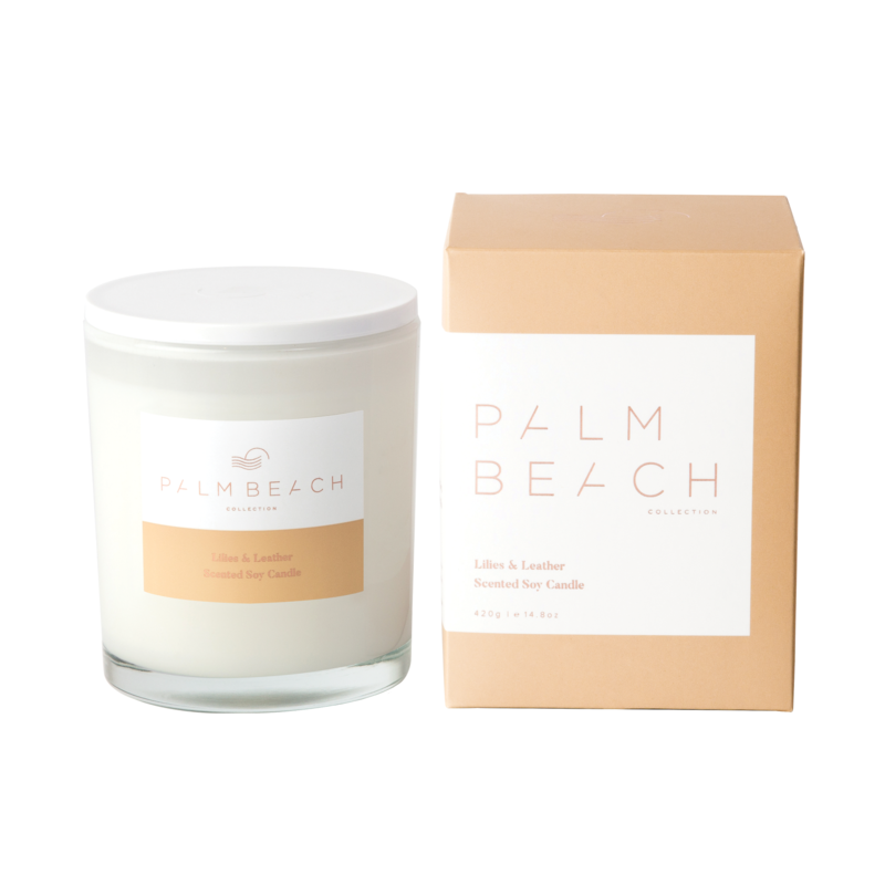 420g Standard Candle - Lilies & Leather