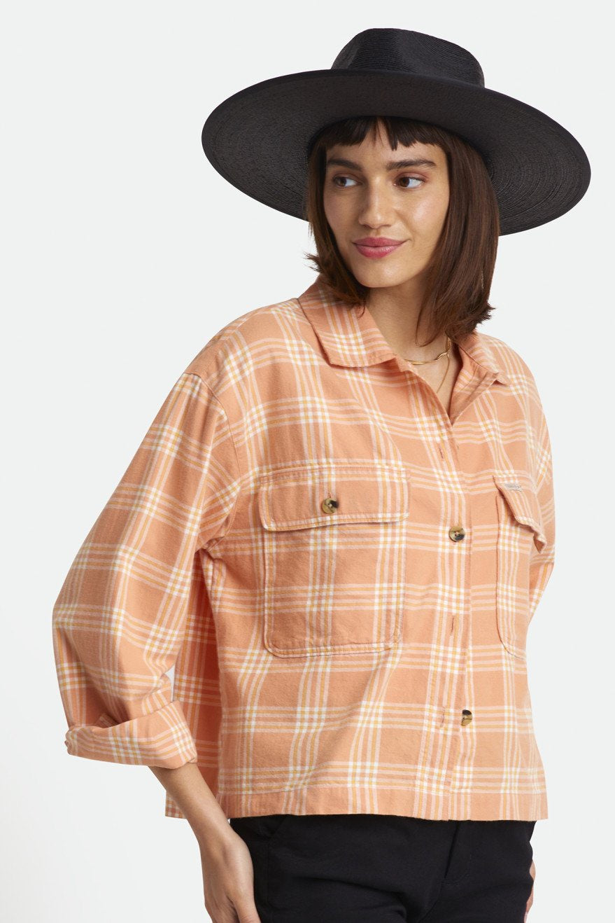 Bowery W LS Flannel- Dusty Coral