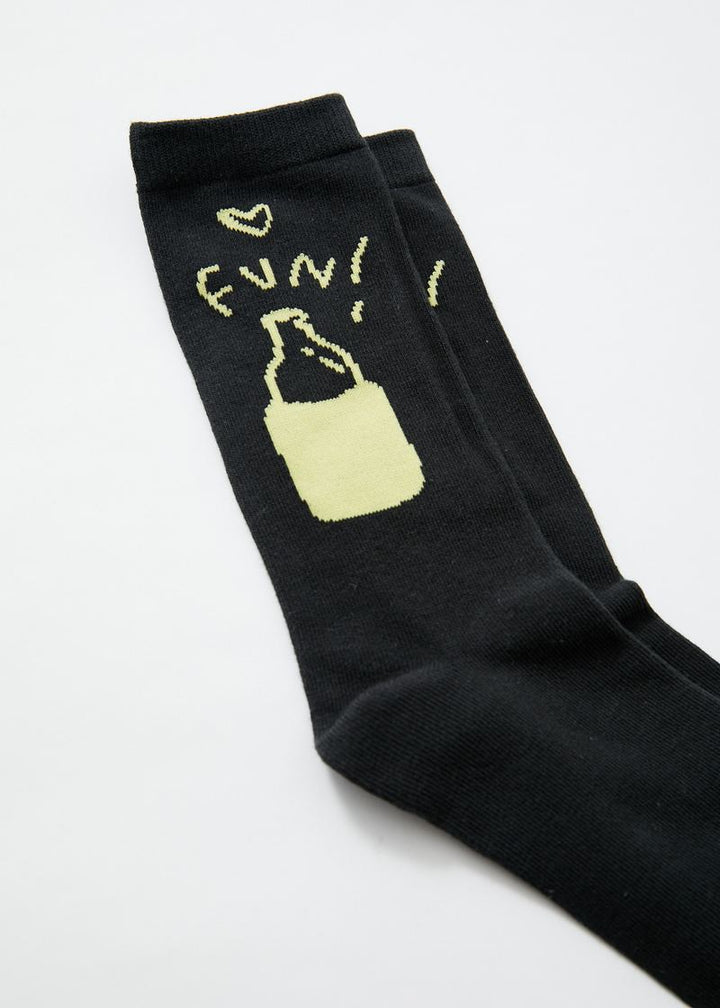 RIP in Recycled Crew Sock- Charcoal