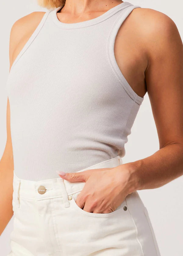 Lydia Hemp Ribbed Singlet - Smoke