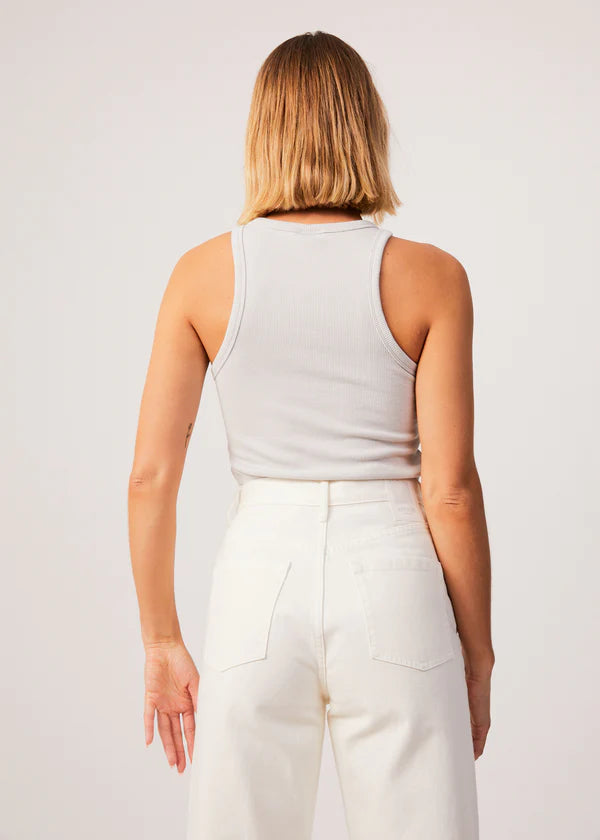 Lydia Hemp Ribbed Singlet - Smoke