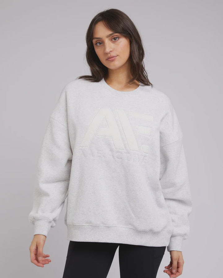 All About Eve Base Active Crew- Snow Marle