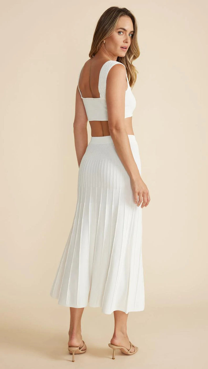 Sofia Knit Midi Skirt - White