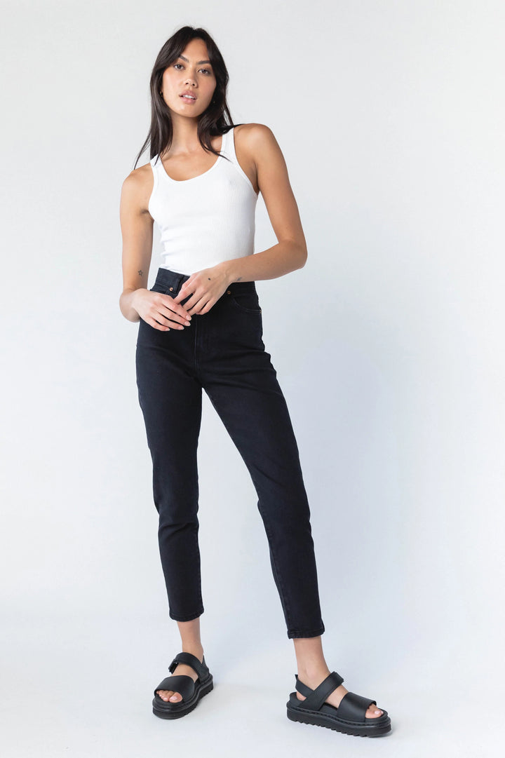 Dr Denim Nora Jeans - Washed Black Stretch