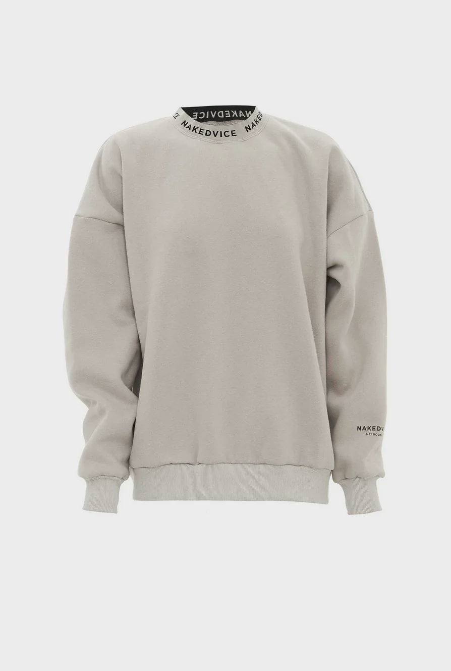 BASIC CREW - CLOUD PRINT - GREY