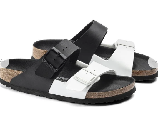 Birkenstock Arizona Split Black/White Birko-Flor Regular
