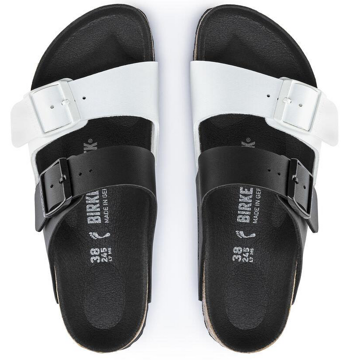 Birkenstock Arizona Split Black/White Birko-Flor Regular