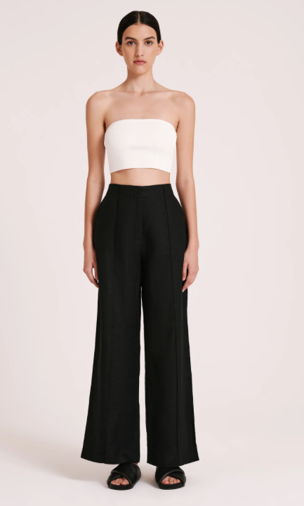 Nude Lucy Amani Tailored Linen Pant- Black