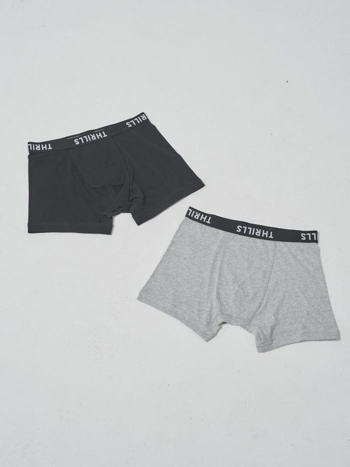 Thrills Briefs 2 Pack - Black/Grey Marle