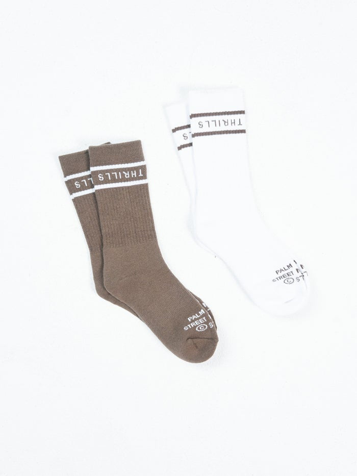 Minimal Thrills 3 Pack Sock- Nude/Walnut/White
