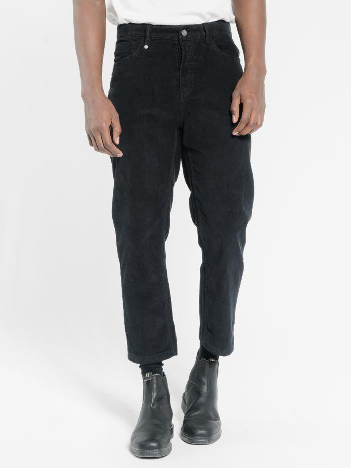 Chopped Corduroy Jean- Black