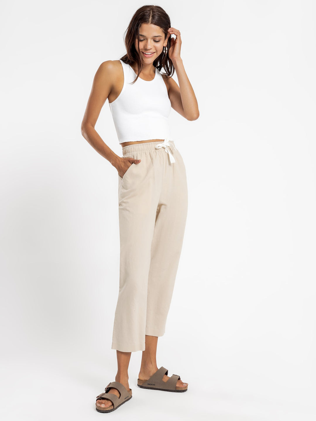 Annie Waffle Tank - White