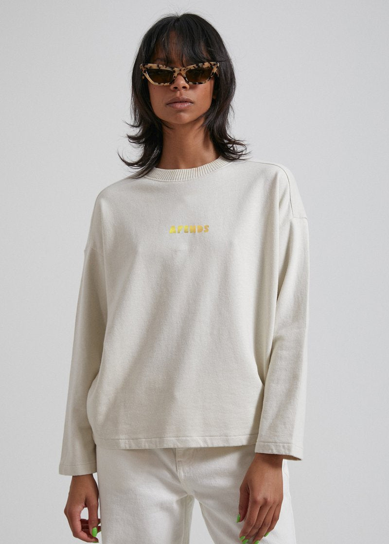 Juno Hemp Oversized Crew Neck- Off White