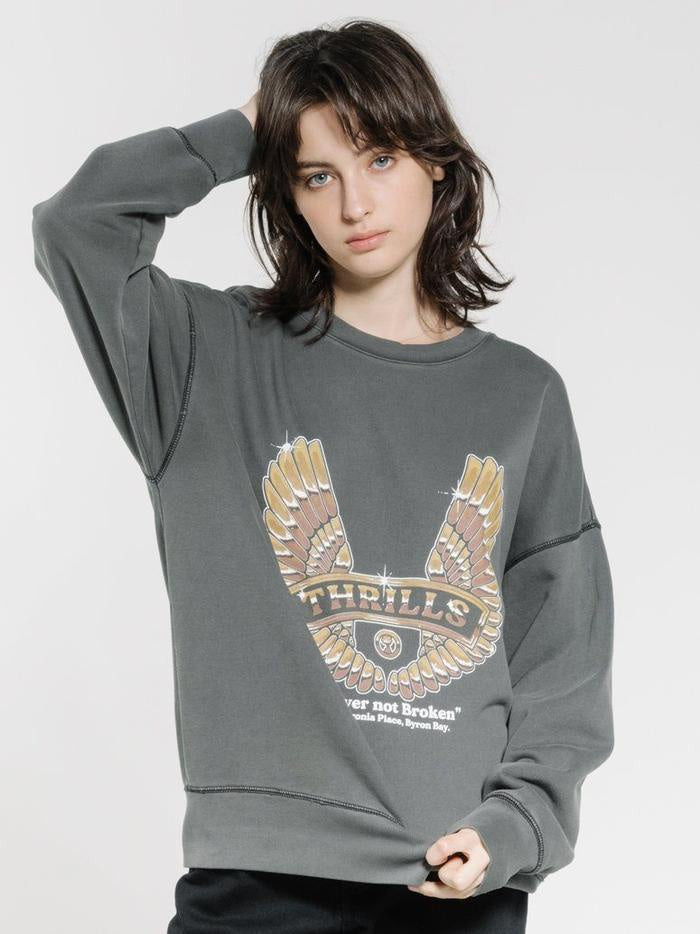 Wings of Steel Slouch Crew- Merch Black