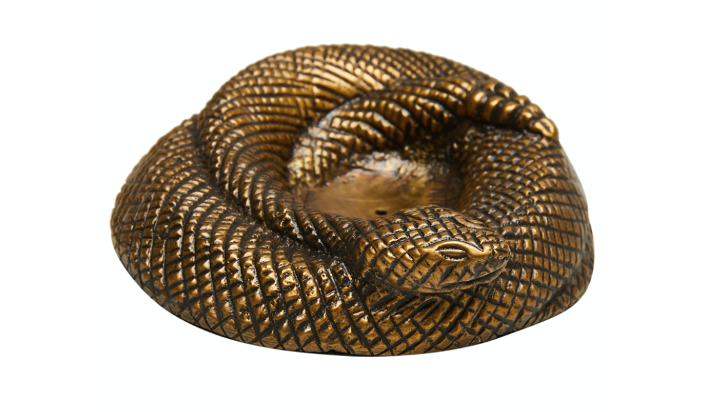 Rattlesnake Incense Cone Holder - Anti Brass