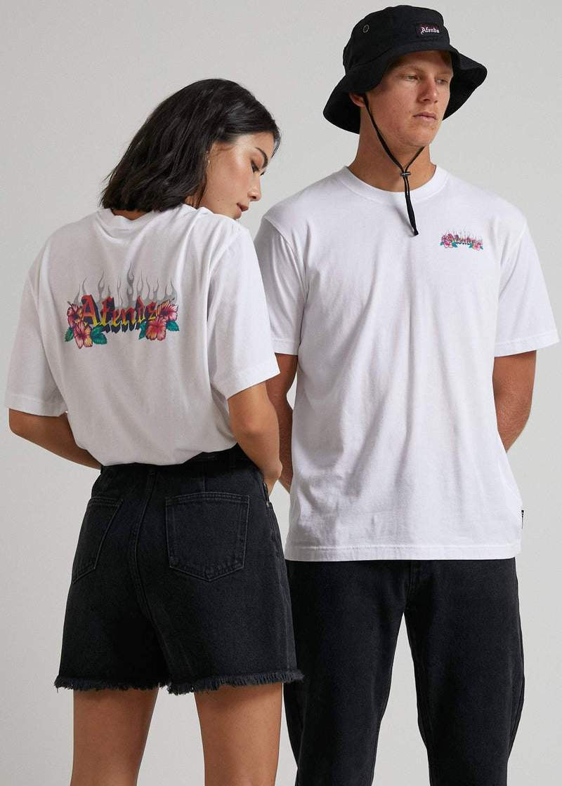 Powerlines Unisex Retro Fit Tee - White
