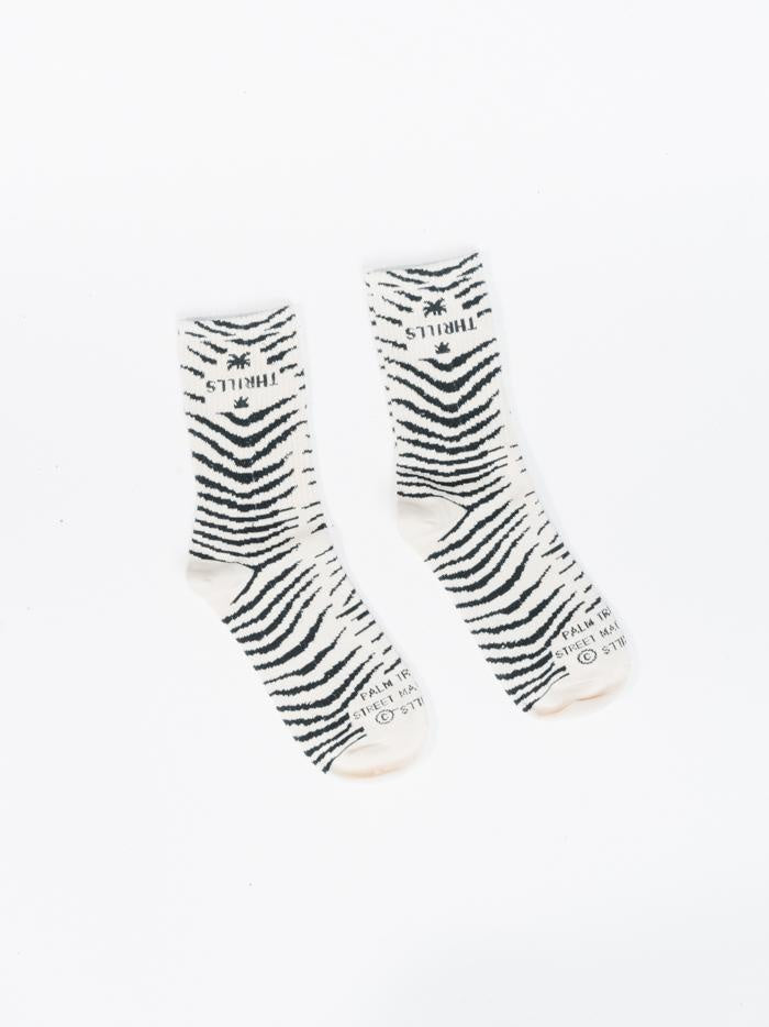 ZEBRA LOUNGE SOCK - THRIFT WHITE