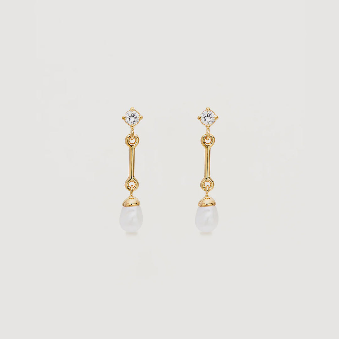 By Charlotte Embrace Stillness Pearl Drop Earrings - 18k Gold Vermeil