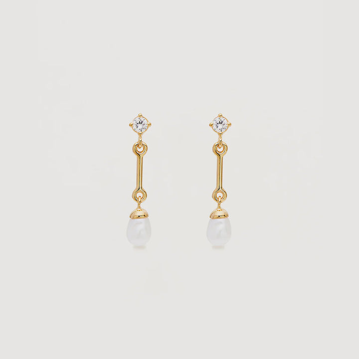 By Charlotte Embrace Stillness Pearl Drop Earrings - 18k Gold Vermeil