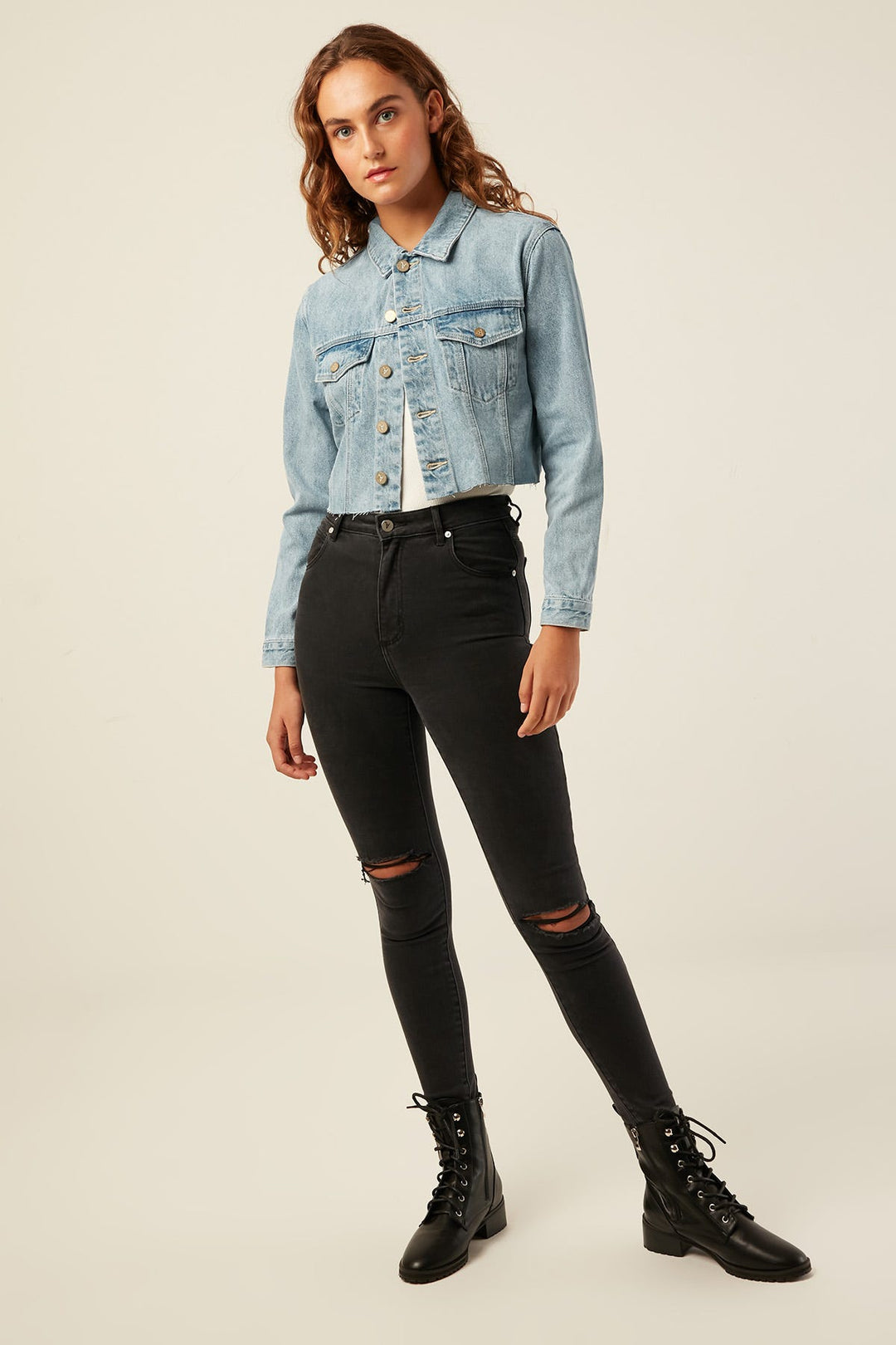 Abrand High Skinny Ankle Basher Jean - Graphite Rip