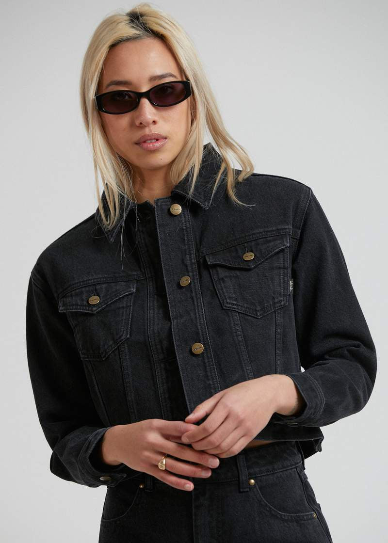 Ziggy Organic Denim Jacket- Washed Black