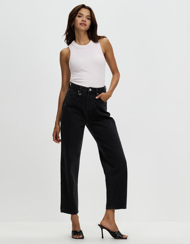 Neuw Denim Sade Baggy Crop Jean - Zero Washed Black