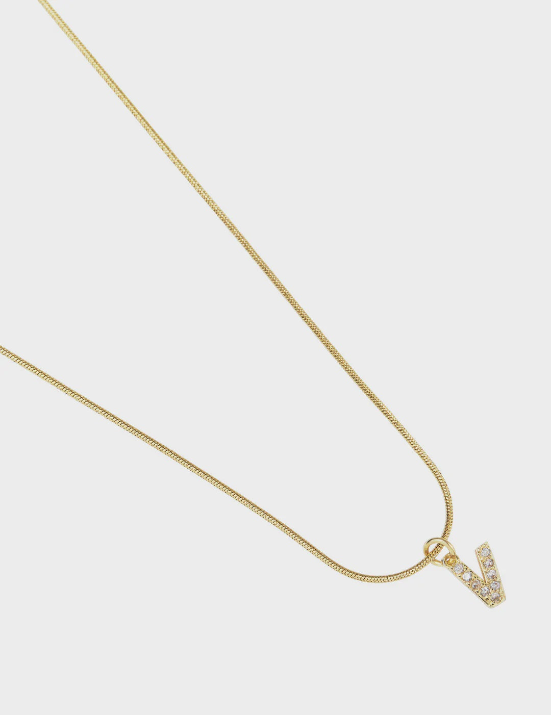 Initial V Necklace