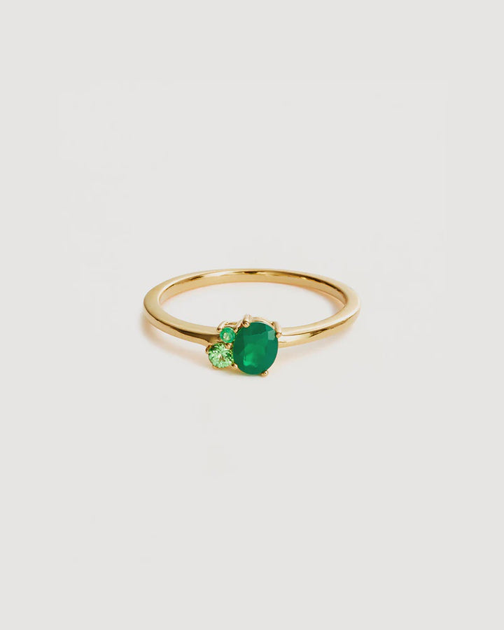 By Charlotte 18k Gold Vermeil Kindred Birthstone Ring-May/Emerald