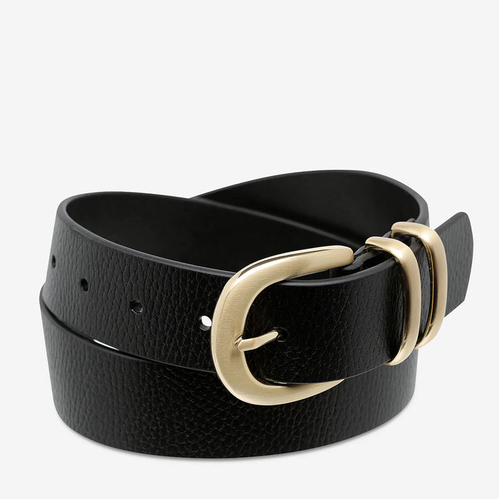 Staus Anxiety Let It Be Belt-Black/Gold