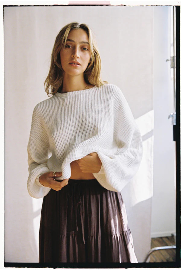 Rhythm Classic Knit Jumper - White