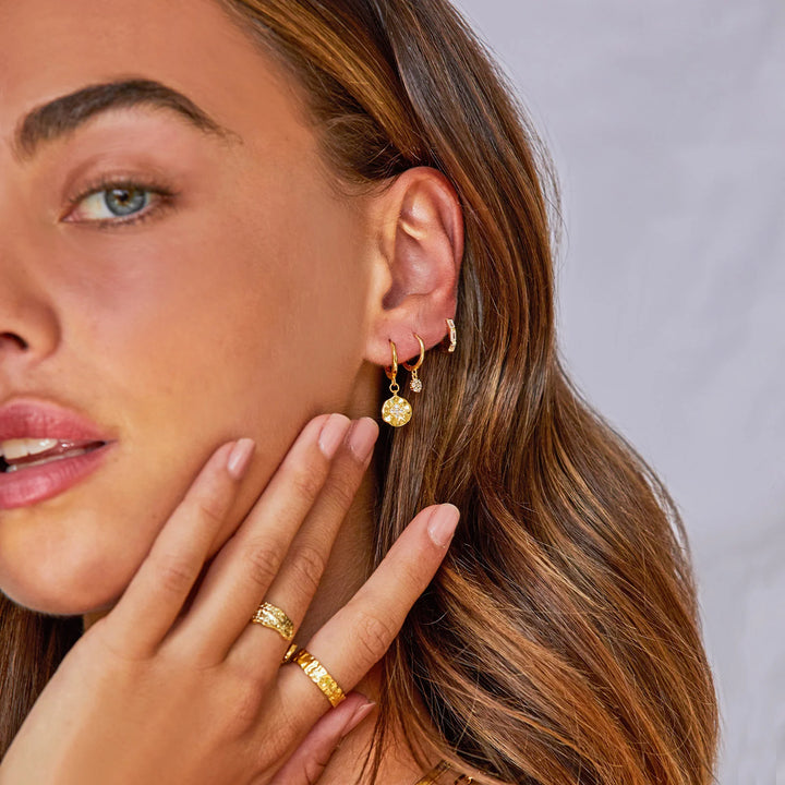 Arms OF Eve Estrella Gold & Zircon Hoop Huggies