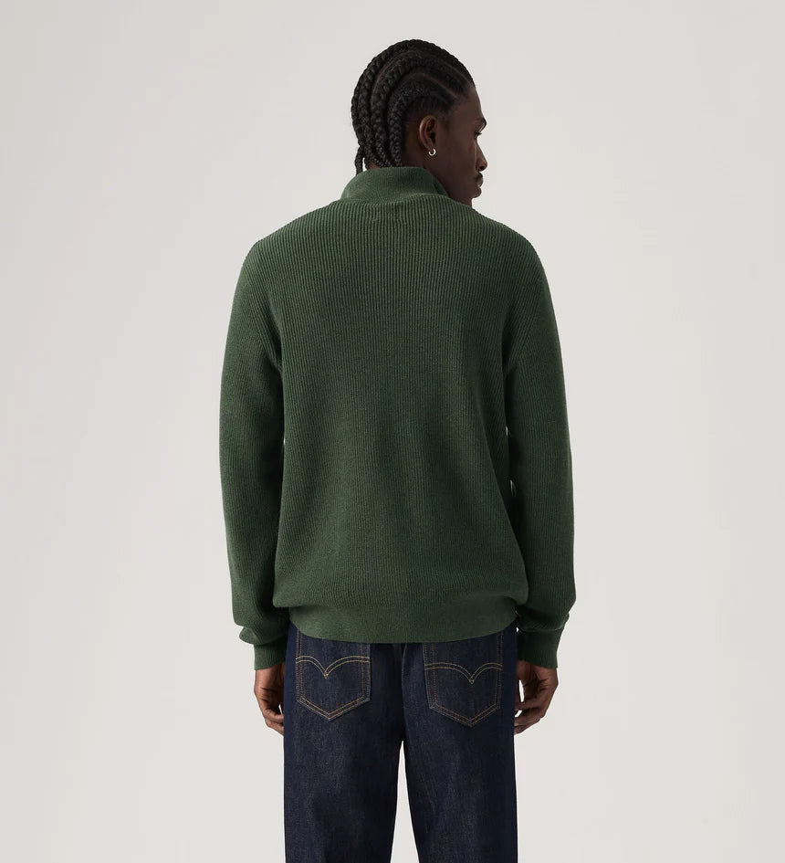 Levi HM Quarter Zip Sweater - Duffel Bag Heather Green