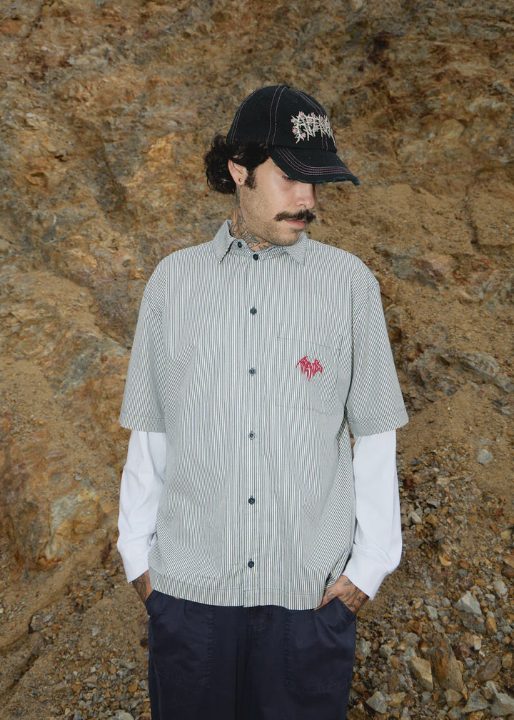 Afends Bats Organic Striped Short Sleeve Shirt - Fuel