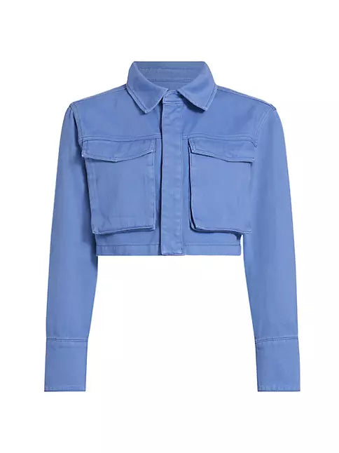 Ena Pelly Monica Denim Cropped Jacket- Dazzling Blue