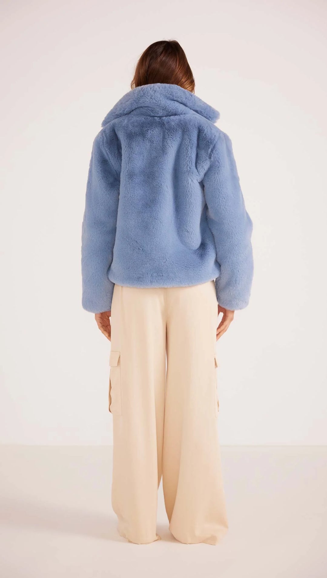 Minkpink Zara Faux Fur Jacket - Slate