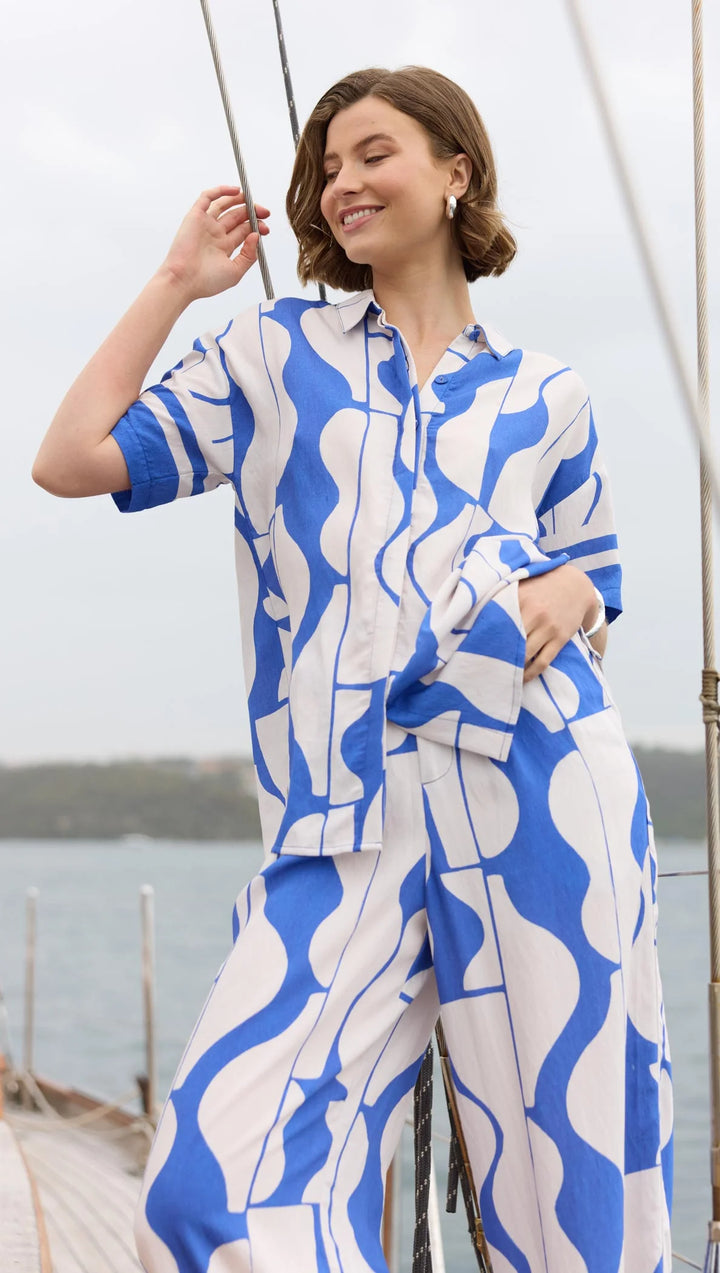 Staple The Label Santi Resort Shirt - Blue