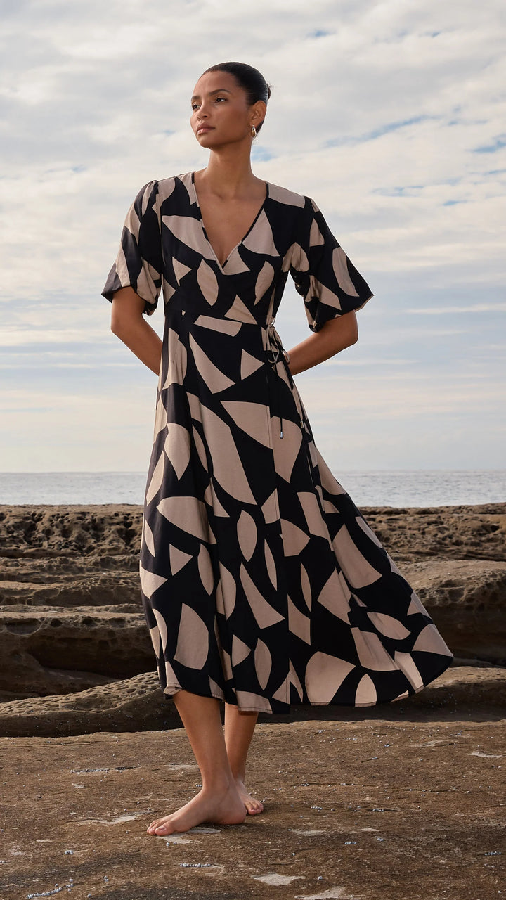 Staple The Label Morella Midi Dress - Black/Latte