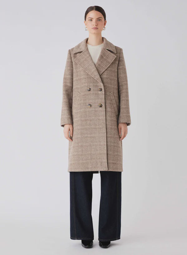 Esmaee Lodge Coat - Taupe Check
