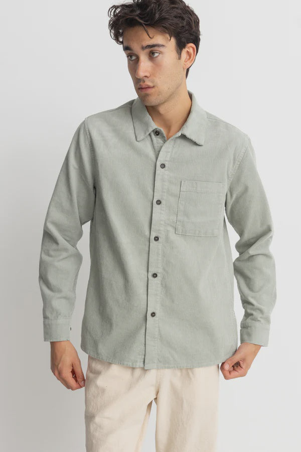 Rhythm Corduroy Long Sleeve Shirt - Seafoam