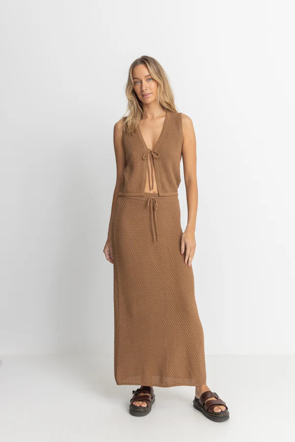 Rhythm Jossie Knit Maxi Skirt - Chocolate