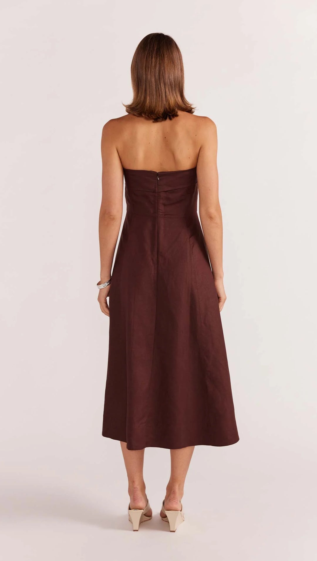 Staple The Label Ellison Strapless Dress - Espresso