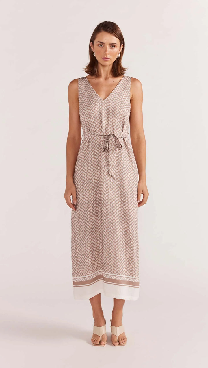 Stape The Label Soleil Midi Dress - Beige