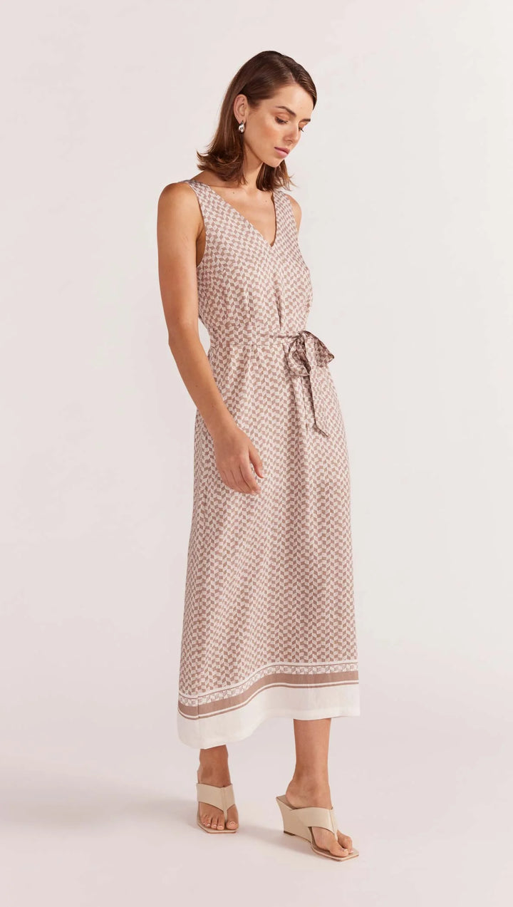 Stape The Label Soleil Midi Dress - Beige