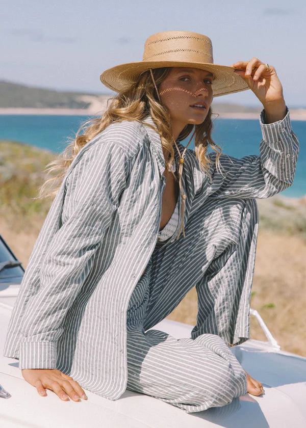 Rhythm Stevie Stripe Beach Shirt - Green