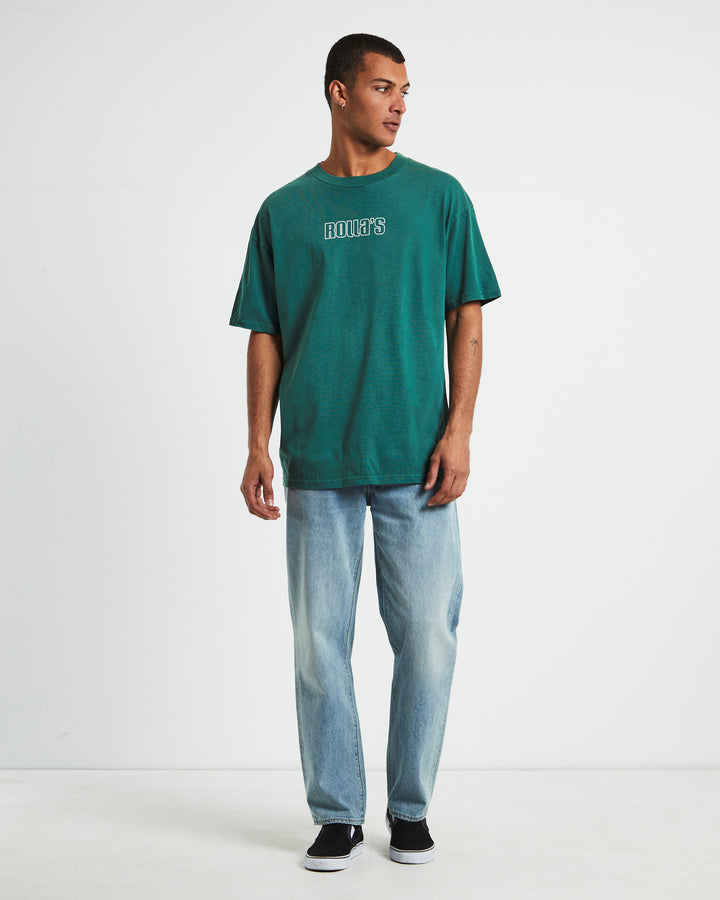 Rollas Heavy Logo Tee- Trade Green